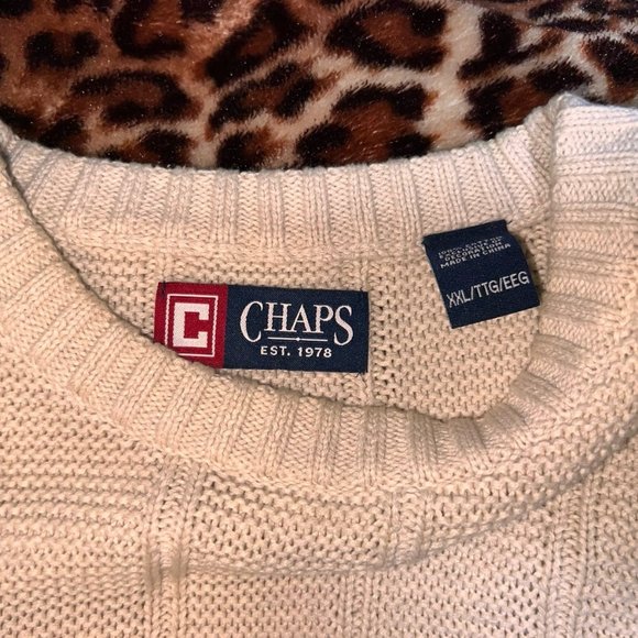 CHAPS Men's Cotton Crewneck Long-Sleeve Sweater - Picture 2 of 7